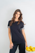 Load image into Gallery viewer, Black Soft short-sleeve PJ set