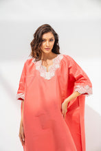 Load image into Gallery viewer, Lounge Kaftan Peach with Beige