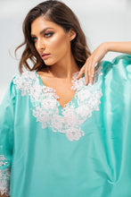 Load image into Gallery viewer, Lounge Kaftan Turquoise with Light Pink
