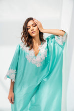 Load image into Gallery viewer, Lounge Kaftan Turquoise with Light Pink