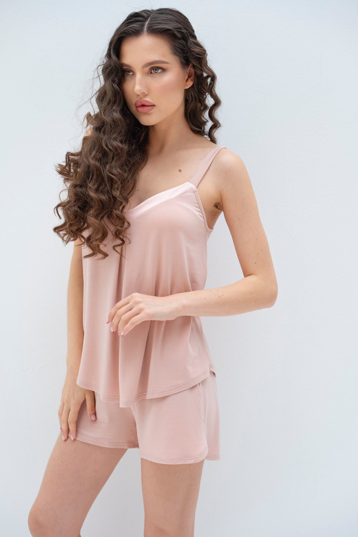 Dahlia short Pajama set in Dusty Pink
