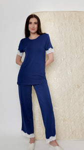 Navy Soft short-sleeve PJ set