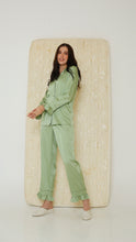 Load image into Gallery viewer, Satin Pajamas Olive