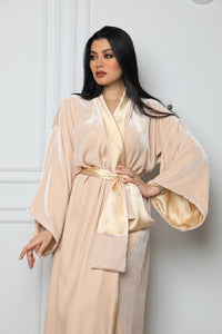 Nude Velvet Kimono Robe