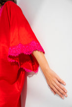 Load image into Gallery viewer, Lounge Kaftan Red with Fuchsia