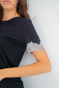 Black Soft short-sleeve PJ set