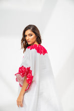 Load image into Gallery viewer, Lounge Kaftan White with Red