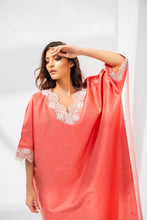 Load image into Gallery viewer, Lounge Kaftan Peach with Beige