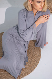 Soft Kimono Robe Gray